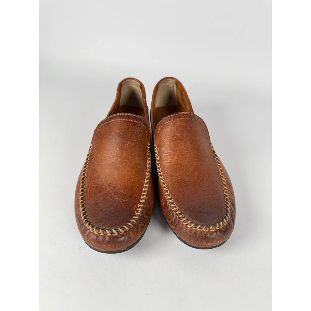 Frye Lewis Venetian Cognac Leather Loafers Mens 9.5 Driving Shoes 3480259-COG‎